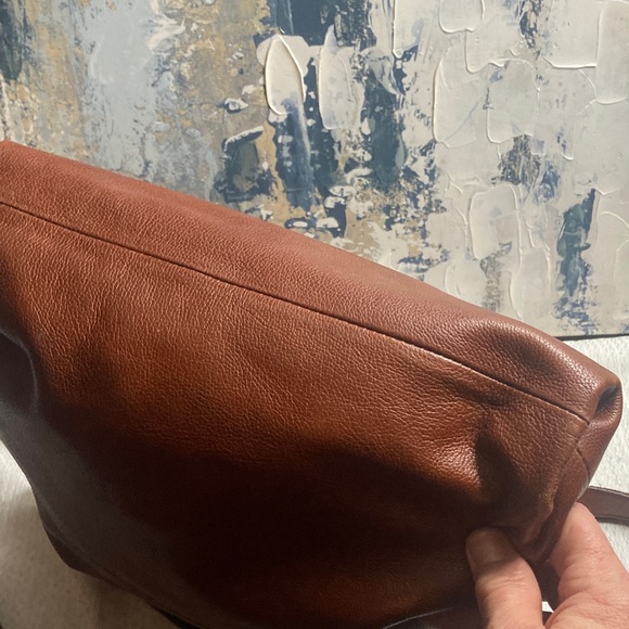 Genuine Fossil Amelia Brandy Colored Leather HOBO 2 way bag Crossbody Bag - Picture 7 of 17